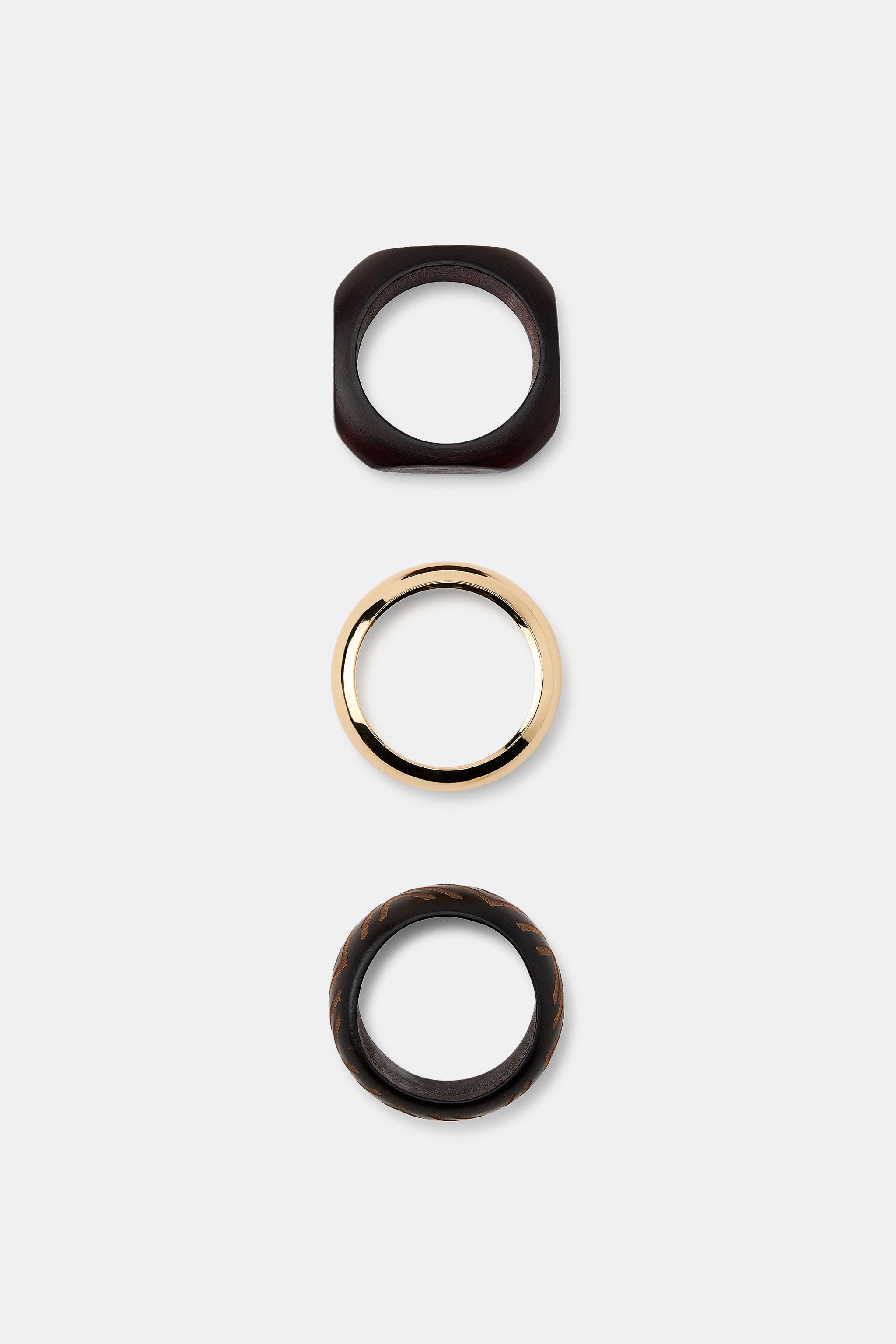 3-PACK OF METAL AND WOOD BRACELETS